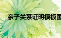 亲子关系证明模板图片（亲子关系证明）