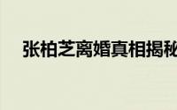 张柏芝离婚真相揭秘（张柏芝离婚事件）