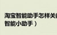 淘宝智能助手怎样关闭（怎么关闭淘宝无障碍智能小助手）