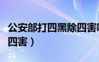 公安部打四黑除四害哪四黑（公安部打四黑除四害）