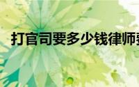 打官司要多少钱律师费（打官司要多少钱）