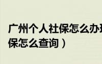 广州个人社保怎么办理自己交费（广州个人社保怎么查询）