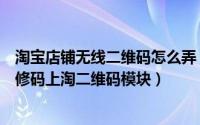 淘宝店铺无线二维码怎么弄（淘宝无线店铺怎么用一阳指装修码上淘二维码模块）