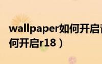 wallpaper如何开启音乐律动（wallpaper如何开启r18）