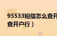 95533短信怎么查开户行（95559怎么短信查开户行）