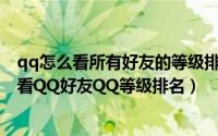 qq怎么看所有好友的等级排行（【QQ等级排行榜】如何查看QQ好友QQ等级排名）