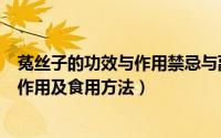 菟丝子的功效与作用禁忌与副作用有哪些（兔丝子的功效与作用及食用方法）