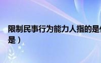 限制民事行为能力人指的是什么（限制民事行为能力人指的是）