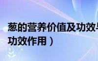 葱的营养价值及功效与禁忌（葱的营养价值及功效作用）