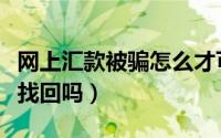 网上汇款被骗怎么才可以追回来（被骗汇款能找回吗）