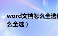 word文档怎么全选数字部分（word文档怎么全选）