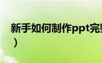 新手如何制作ppt完整版（新手如何制作ppt）