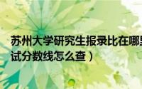 苏州大学研究生报录比在哪里查（苏州大学考研报录比和复试分数线怎么查）