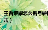 王者荣耀怎么携号转区（王者荣耀怎么携带惩击）