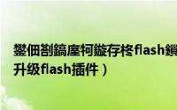 鐢佃剳鎬庢牱鏇存柊flash鎻掍欢（怎么更新flash插件 如何升级flash插件）