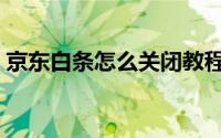 京东白条怎么关闭教程（京东白条怎么关闭）