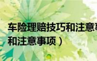 车险理赔技巧和注意事项视频（车险理赔技巧和注意事项）
