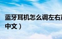 蓝牙耳机怎么调左右声道（蓝牙耳机怎么调成中文）