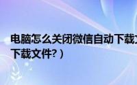 电脑怎么关闭微信自动下载文件（电脑端微信如何关闭自动下载文件?）