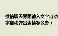 微信聊天界面输入文字自动弹出表情（QQ聊天窗口输入文字自动弹出表情怎么办）