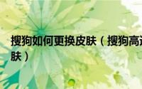 搜狗如何更换皮肤（搜狗高速浏览器怎么更换软件的更换皮肤）