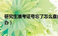 研究生准考证号忘了怎么查成绩（研究生准考证号忘了怎么办）