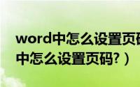 word中怎么设置页码从当前页开始（Word中怎么设置页码?）