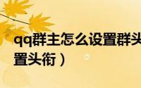qq群主怎么设置群头衔名称（qq群主怎么设置头衔）