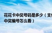 花花卡中奖号码是多少（支付宝花花卡中奖用户在哪花花卡中奖编号怎么看）