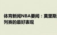 体育新闻NBA要闻：莫里斯卢面对生死战总是镇静这是我系列赛的最好表现