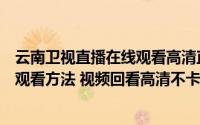 云南卫视直播在线观看高清直播专题片（云南卫视直播在线观看方法 视频回看高清不卡）