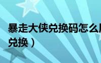 暴走大侠兑换码怎么用（暴走大侠兑换码怎么兑换）