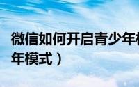 微信如何开启青少年模式（微信如何开启青少年模式）
