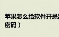 苹果怎么给软件开悬浮窗（苹果怎么给软件加密码）