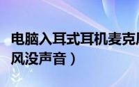 电脑入耳式耳机麦克风（电脑入耳式耳机麦克风没声音）