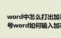 word中怎么打出加减号（word怎么打加减号word如何输入加减号）