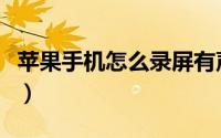 苹果手机怎么录屏有声音（苹果手机怎么录屏）