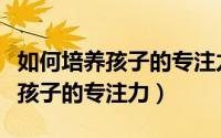 如何培养孩子的专注力的十种方法（如何培养孩子的专注力）