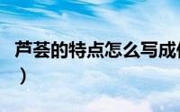 芦荟的特点怎么写成作文（芦荟的特点和作用）