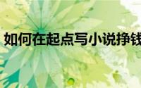 如何在起点写小说挣钱（如何在起点写小说）