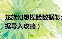 龙族幻想捏脸数据怎么使用（龙族幻想捏脸数据导入攻略）