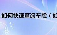 如何快速查询车险（如何快速查询车辆限号）