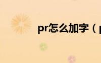 pr怎么加字（pr怎么加滤镜）
