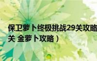 保卫萝卜终极挑战29关攻略（保卫萝卜2极地 29关 二十九 关 金萝卜攻略）