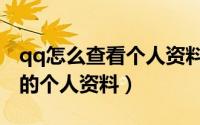qq怎么查看个人资料（如何查看自己qq空间的个人资料）