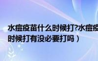水痘疫苗什么时候打?水痘疫苗有必要打吗?（水痘疫苗什么时候打有没必要打吗）