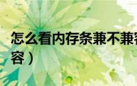 怎么看内存条兼不兼容（怎么看内存条兼不兼容）