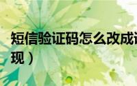 短信验证码怎么改成语音（短信验证码怎么实现）