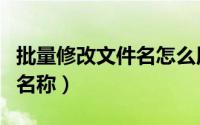 批量修改文件名怎么用（一键批量修改文件的名称）