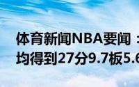 体育新闻NBA要闻：巨星表现乔治季后赛场均得到27分9.7板5.6助